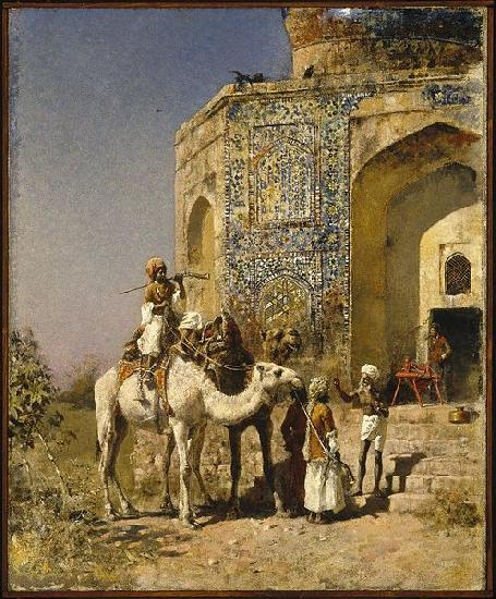 Edwin Lord Weeks Old Blue Tiled Mosque Outside of Delhi India china oil painting image